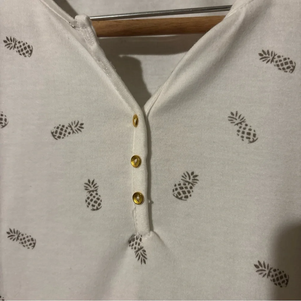 White Pineapple Printed Short Sleeve Women's Tee - Picture 2 of 3